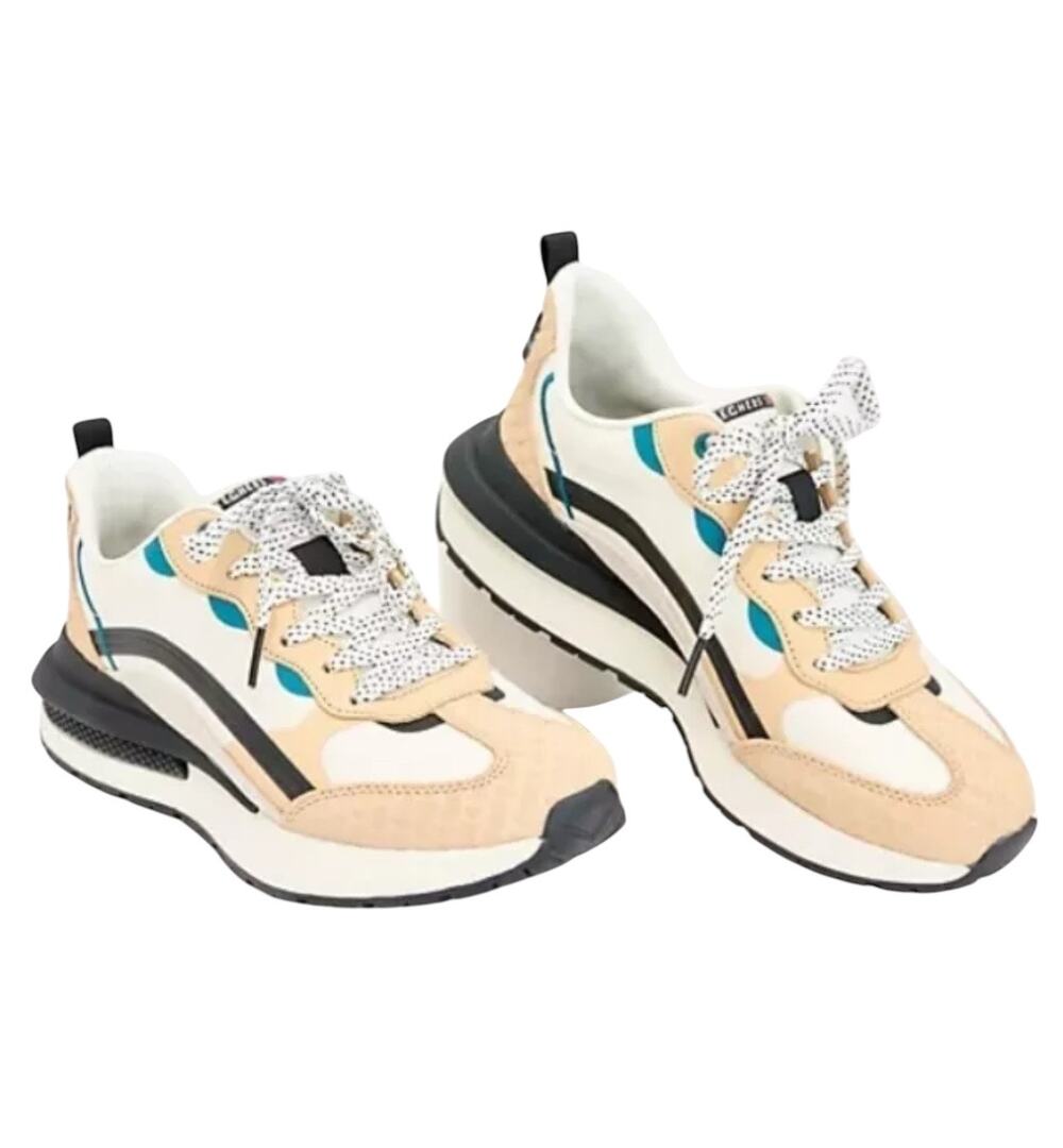 NIB! Diane Von Furstenberg x Skechers Suede Lace-Up Sneakers - Size 8 - Picture 1 of 12